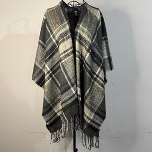 Apt. 9 Plaid Poncho - One Size